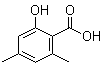 CAS # 6370-32-7, 2,4-Dimethyl-6-hydroxybenzoic acid, 2-Hydroxy-4,6-dimethylbenzoic acid, 6-Hydroxy-2,4-xylic acid, NSC 109119