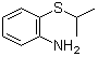CAS # 6397-33-7, 2-(Isopropylthio)aniline, 2-(Isopropylthio)benzenamine, 2-(Propan-2-ylthio)aniline, 2-Isopropylmercaptoaniline, o-(Isopropylthio)aniline