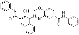 CAS 登录号：6410-29-3, 颜料红 32, 永固红 FR, 3-羟基-4-[[2-甲氧基-5-[(苯基氨基)甲酰]苯基]偶氮]-N-苯基-2-萘甲酰胺