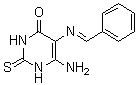 structure of CAS# 64232-83-3, 6-氨基-2,3-二氢-5-[(苯基亚甲基)氨基]-2-硫代-4(1H)-嘧啶酮
