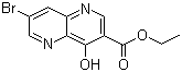 structure of CAS# 64436-97-1, 7-Bromo-4-hydroxy-1,5-naphthyridine-3-carboxylic acid ethyl ester