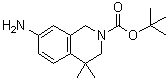 structure of CAS# 645418-66-2, 7-Amino-4,4-dimethyl-3,4-dihydro-1H-isoquinoline-2-carboxylic acid tert-butyl ester