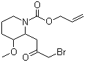 CAS 登录号：64544-00-9, 2-(3-溴-2-羰基丙基)-3-甲氧基-1-哌啶酸 2-丙烯醇酯
