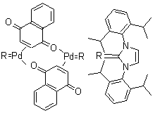 CAS # 649736-75-4, 1,3-Bis(2,6-diisopropylphenyl)imidazol-2-ylidene(1,4-naphthoquinone)palladium dimer