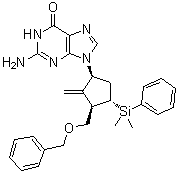 structure of CAS# 649761-24-0, 6-O-苄基-4-脱羟基-4-二甲基苯基硅烷基恩替卡韦