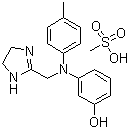 CAS # 65-28-1, Phentolamine mesilate, Phentolamine methanesulfonate salt, 3-[N-(2-Imidazolin-2-ylmethyl)-p-toluidino]phenol methanesulphonate