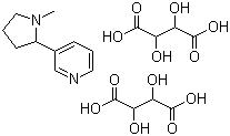 CAS # 65-31-6, Nicotine ditartrate, 3-[(2S)-1-Methylpyrrolidin-2-yl]pyridine ditartrate
