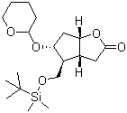 (3aR,4S,5R,6aS)-4-[[[(1,1-Dimethylethyl)dimethylsilyl]oxy]methyl]hexahydro-5-[(tetrahydro-2H-pyran-2-yl)oxy]-2H-cyclopenta[b]furan-2-one molecular structure (CAS 65025-95-8)
