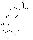 CAS # 65105-52-4, Strobilurin B, (2E,3Z,5E)-6-(4-Chloro-3-methoxyphenyl)-2-(methoxymethylene)-3-methyl-3,5-hexadienoic acid methyl ester