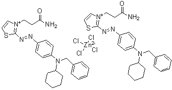 CAS 登录号：65208-22-2, 3-(3-氨基-3-氧代丙基)-2-[2-[4-[环己基(苯基甲基)氨基]苯基]偶氮]-噻唑鎓 (T-4)-四氯锌酸盐(2:1)