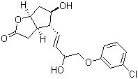 CAS 登录号：652152-39-1, (3aR,4R,5R,6aS)-4-[(1E)-4-(3-氯苯氧基)-3-羟基-1-丁烯基]六氢-5-羟基-2H-环戊并[b]呋喃-2-酮