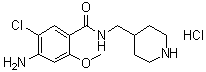 structure of CAS# 654084-41-0, 4-氨基-5-氯-2-甲氧基-N-(4-哌啶基甲基)苯甲酰胺盐酸盐