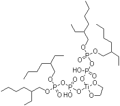 CAS # 65467-75-6, Di(dioctylpyrophosphato) ethylene titanate, Diphosphoric acid P,P-bis(2-ethylhexyl) ester titanium complex