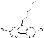 structure of CAS# 654676-12-7, 2,7-二溴-9-己基-9H-咔唑