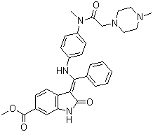 CAS # 656247-17-5, Nintedanib, Vargatef, BIBF 1120, methyl 2-hydroxy-3-[N-[4-[methyl-[2-(4-methylpiperazin-1-yl)acetyl]amino]phenyl]-C-phenylcarbonimidoyl]-1H-indole-6-carboxylate