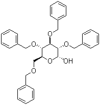 CAS # 6564-72-3, 2,3,4,6-Tetra-O-benzyl-alpha-D-glucose, 2,3,4,6-Tetra-O-benzyl-alpha-D-glucopyranose