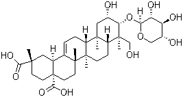 CAS # 65649-36-7, Esculentoside E, Phytolaccoside G, (2beta,3beta,4alpha,20beta)-2,23-Dihydroxy-3-(beta-D-xylopyranosyloxy)olean-12-ene-28,29-dioic acid