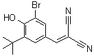 structure of CAS# 65678-07-1, 2-[[3-溴-5-叔丁基-4-羟基苯基]亚甲基]丙二腈