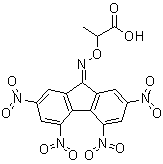 CAS # 66069-40-7 (5001-45-6), 2-(2,4,5,7-Tetranitro-9-fluorenylideneaminooxy)propionic acid, NSC 54795, TAPA