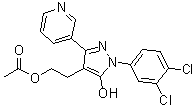 CAS # 663180-95-8, Acetic acid 2-[1-(3,4-dichlorophenyl)-3-(3-pyridyl)-5-hydroxypyrazol-4-yl]ethyl ester