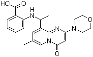 structure of CAS# 663620-70-0, 2-[[1-[7-甲基-2-(吗啉-4-基)-4-氧代-4H-吡啶并[1,2-a]嘧啶-9-基]乙基]氨基]苯甲酸