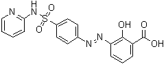 structure of CAS# 66364-71-4, 2-羟基-3-[2-[4-[(2-吡啶基氨基)磺酰基]苯基]偶氮]苯甲酸