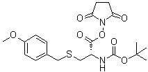 structure of CAS# 66413-65-8, (S)-[2-[(2,5-二氧代-1-吡咯烷基)氧基]-1-[[[(4-甲氧基苯基)甲基]硫基]甲基]-2-氧代乙基]氨基甲酸叔丁酯