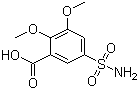 structure of CAS# 66644-80-2, 2,3-二甲氧基-5-磺酰胺苯甲酸