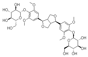 structure of CAS# 66791-77-3, (-)-丁香树脂醇二葡萄糖甙