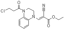 CAS # 6687-91-8, 4-(3-Chloropropionyl)-alpha-cyano-3,4-dihydro-1(2H)-quinoxalineacrylic acid ethyl ester, NSC 87611
