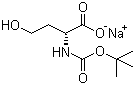 CAS 登录号：67198-87-2, N-叔丁氧羰基-D-高丝氨酸单钠盐