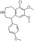 structure of CAS# 67287-53-0, 6-氯-2,3,4,5-四氢-7,8-二甲氧基-1-(4-甲氧基苯基)-1H-3-苯并氮杂卓