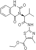 CAS # 672926-32-8, 2-[[(2S)-2-(1,4-Dihydro-2,4-dioxo-3(2H)-quinazolinyl)-3-methyl-1-oxobutyl]amino]-4-methyl-5-thiazolecarboxylic acid ethyl ester, Kif15-IN-1