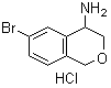 structure of CAS# 676134-73-9, 6-溴-3,4-二氢-1H-2-苯并吡喃-4-胺盐酸盐