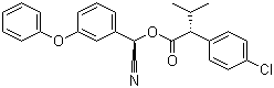 CAS # 67614-33-9, (R,R)-Fenvalerate, 4-Chloro-alpha-(1-methylethyl)-(alphaR)-benzeneacetic acid (R)-cyano(3-phenoxyphenyl)methyl ester