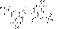 structure of CAS# 67627-19-4, Indigotetrasulfonic acid tetrapotassium salt hydrate