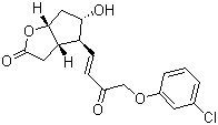 CAS 登录号：67738-67-4 (79356-61-9), [3aa,4a(E),5b,6aa]-4-[4-(3-氯苯氧基)-3-氧代-1-丁烯基]六氢-5-羟基-2H-环戊并[b]呋喃-2-酮