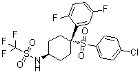 N-[cis-4-[(4-Chlorophenyl)sulfonyl]-4-(2,5-difluorophenyl)cyclohexyl]-1,1,1-trifluoromethanesulfonamide molecular structure (CAS 677772-84-8)