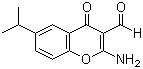 structure of CAS# 68301-82-6, 2-Amino-6-(1-methylethyl)-4-oxo-4H-1-benzopyran-3-carboxaldehyde
