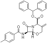 structure of CAS# 68313-81-5, (2R,6R,7R)-3-Methylene-7-[(4-methylbenzoyl)amino]-8-oxo-5-oxa-1-azabicyclo[4.2.0]octane-2-carboxylic acid diphenylmethyl ester