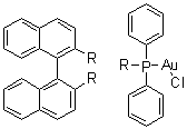 structure of CAS# 685138-48-1, [mu-[[1,1'-联萘]-2,2'-二基双[二苯基膦]]]二氯化二金