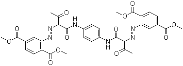 CAS # 68516-73-4 (77465-46-4), Pigment Yellow 155, Tetramethyl 2,2'-[1,4-phenylenebis[imino(1-acetyl-2-oxoethane-1,2-diyl)azo]]bisterephthalate