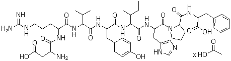 CAS # 68521-88-0, 5-L-Isoleucineangiotensin II acetate, Human angiotensin II acetate salt