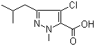CAS # 685513-49-9, 4-Chloro-1-methyl-3-(2-methylpropyl)-1H-pyrazole-5-carboxylic acid