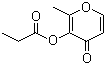 CAS # 68555-63-5, Maltol propionate, (2-Methyl-4-oxopyran-3-yl) propanoate, 2-Methyl-3-(1-oxopropoxy)-4H-pyran-4-one