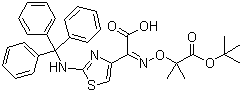 CAS 登录号：68672-66-2, (Z)-2-(2-三苯甲基氨基噻唑-4-基)-2-(2-叔丁氧羰基丙-2-氧亚氨)乙酸