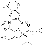 CAS 登录号：687636-14-2, (4S,5R)-1-[4-叔丁基-3-甲氧基苯甲酰基]-4-(羟基甲基)-2-(2-甲基丙基)-5-(2-噻唑基)-L-脯氨酸叔丁酯
