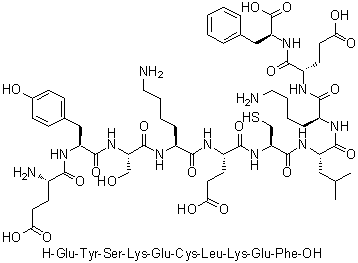 CAS 登录号：691880-91-8, L-alpha-谷氨酰-L-酪氨酰-L-丝氨酰-L-赖氨酰-L-alpha-谷氨酰-L-半胱氨酰-L-亮氨酰-L-赖氨酰-L-alpha-谷氨酰-L-苯丙氨酸
