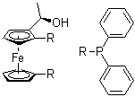 CAS 登录号：69228-82-6, (1R)-1,1'-双(二苯基膦基)-2-[(1R)-1-羟基乙基]二茂铁
