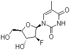 structure of CAS# 69256-17-3, 2'-氟-5-甲基阿拉伯糖基尿嘧啶